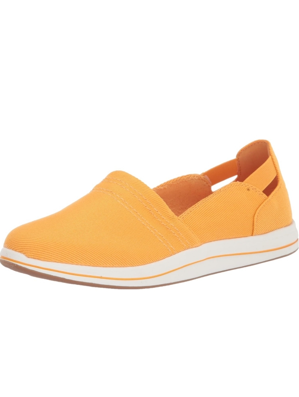 Cloudsteppers Clarks Yellow Canvas Breeze Step Slip-Ons Loafers 8.5 Wide NIB NWT